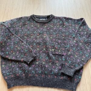 Adrian Spencer Vintage Women’s Sweater. Sz L. Gray with colorful details